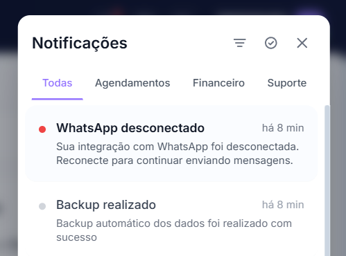Central de notificações