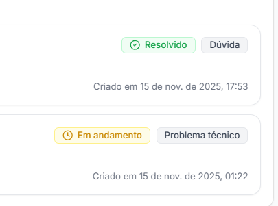 Solicitações de suporte